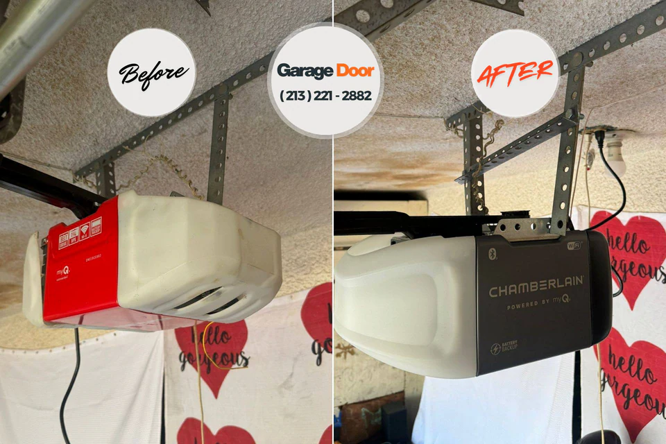 Before and after: garage door repair Eastwood, MI